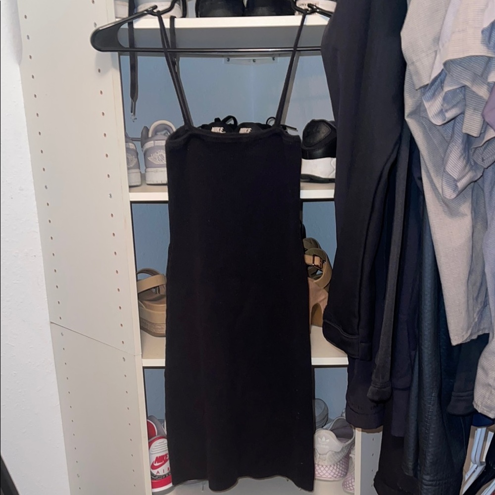 Brandy Melville Black Spaghetti Strap Slip Mini Dress